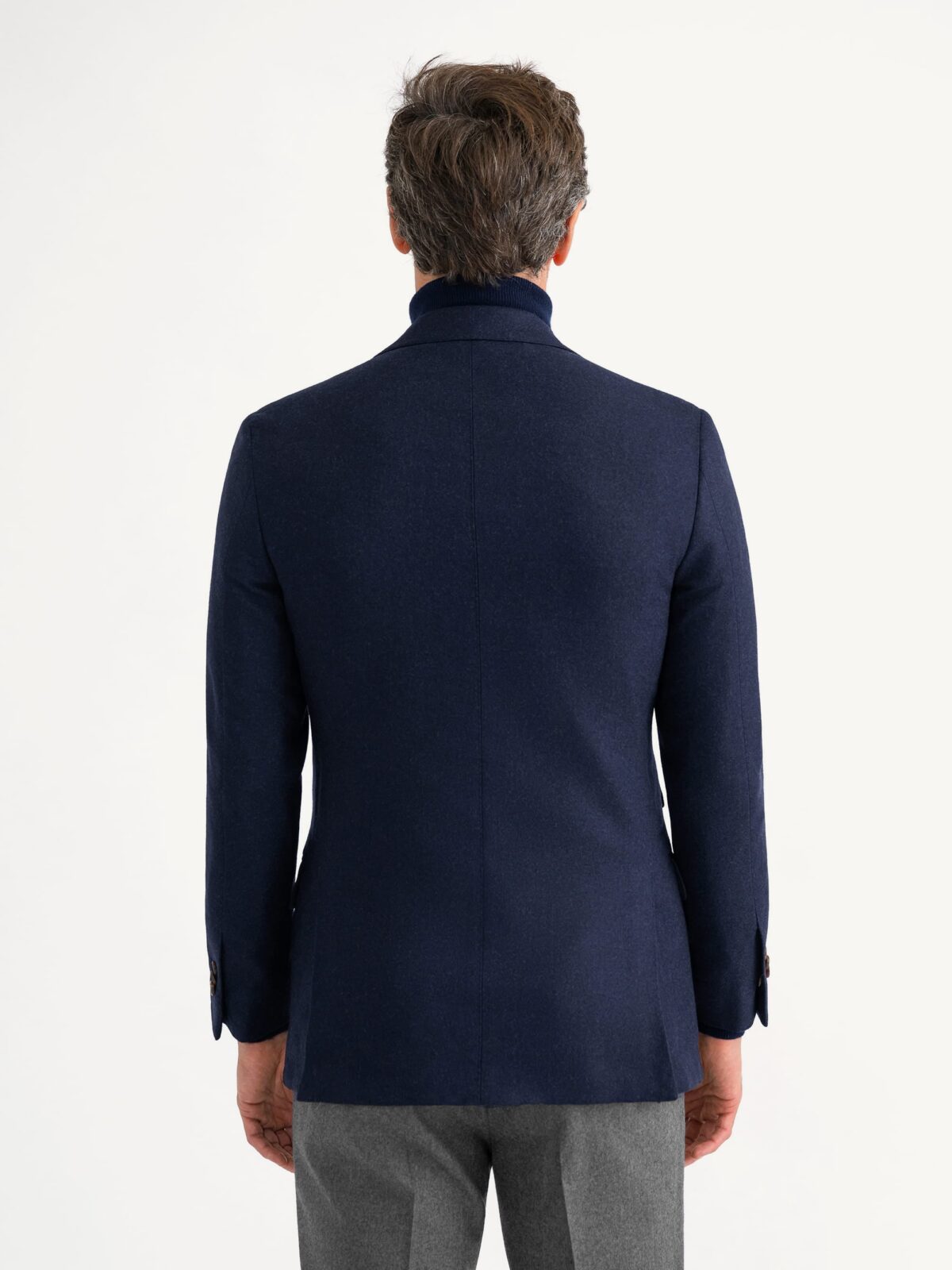 Loro Piana Fabric Navy Wool Cashmere Walker Jacket - Custom Fit