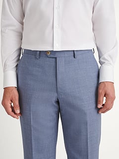 Drago Faded Blue S130s Tropical Wool Dress Pant - Custom Fit