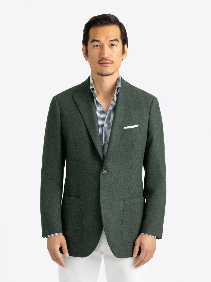 Pine Wool and Cashmere Flannel Bedford Jacket Thumb Detail