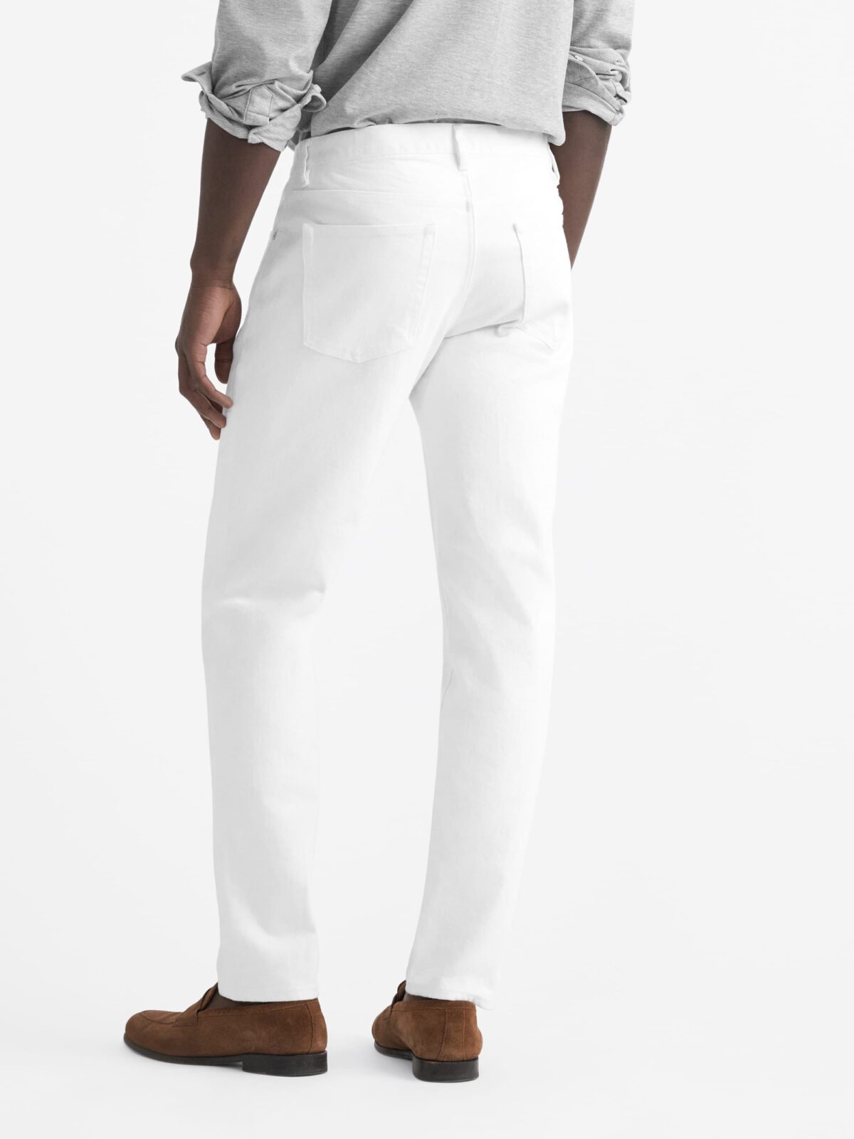 White fashion stretch denim