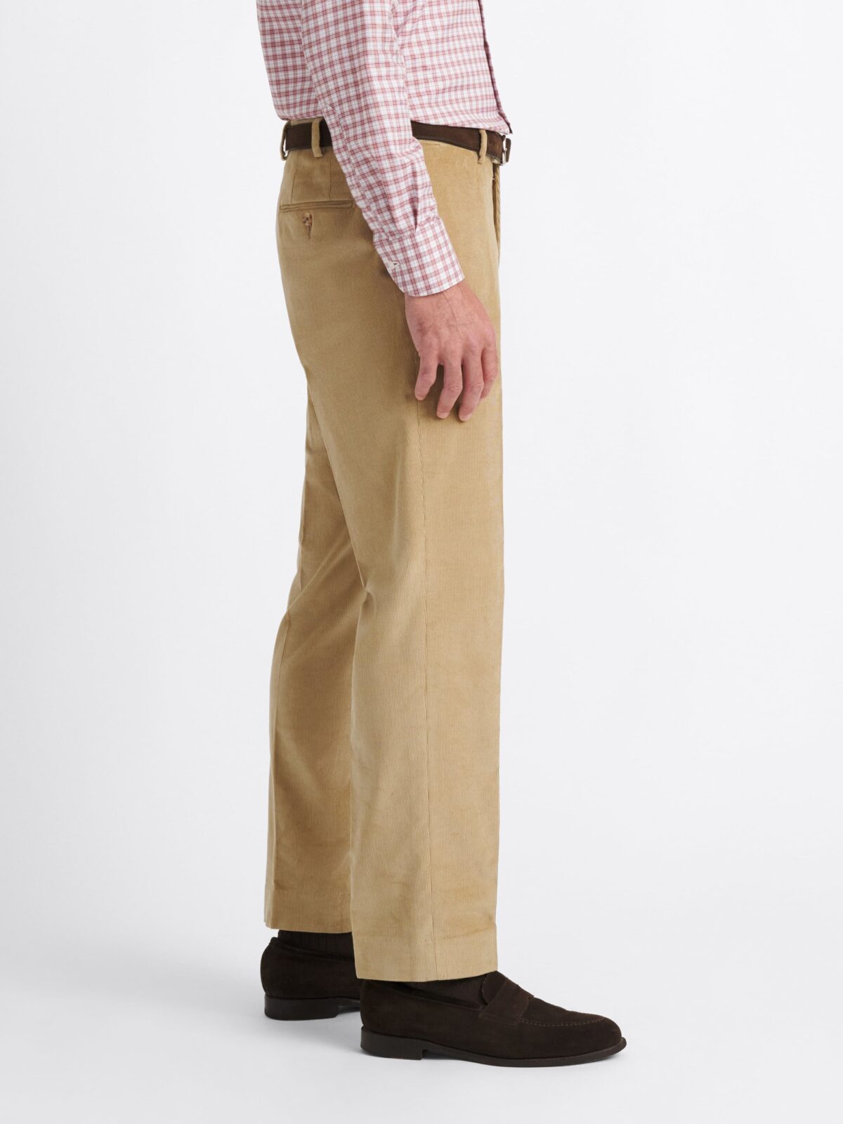 Beige Stretch Corduroy Dress Pant