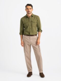 cargo pants and dress shirt Dressed to Impress: Styling Cargo Pants for Men