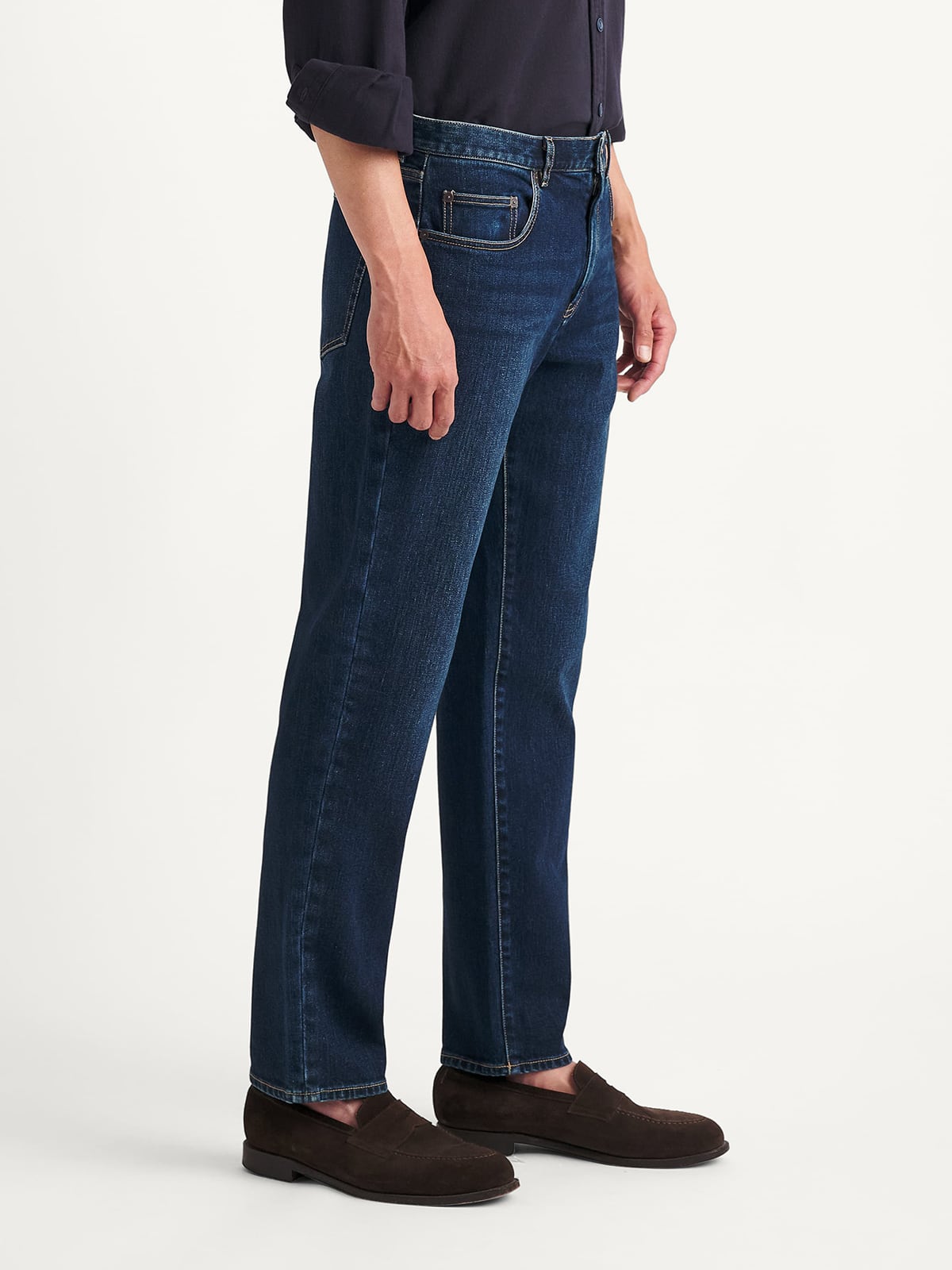 Japanese 12oz Dark Wash Indigo Stretch Slim Jeans - Custom Fit Pants