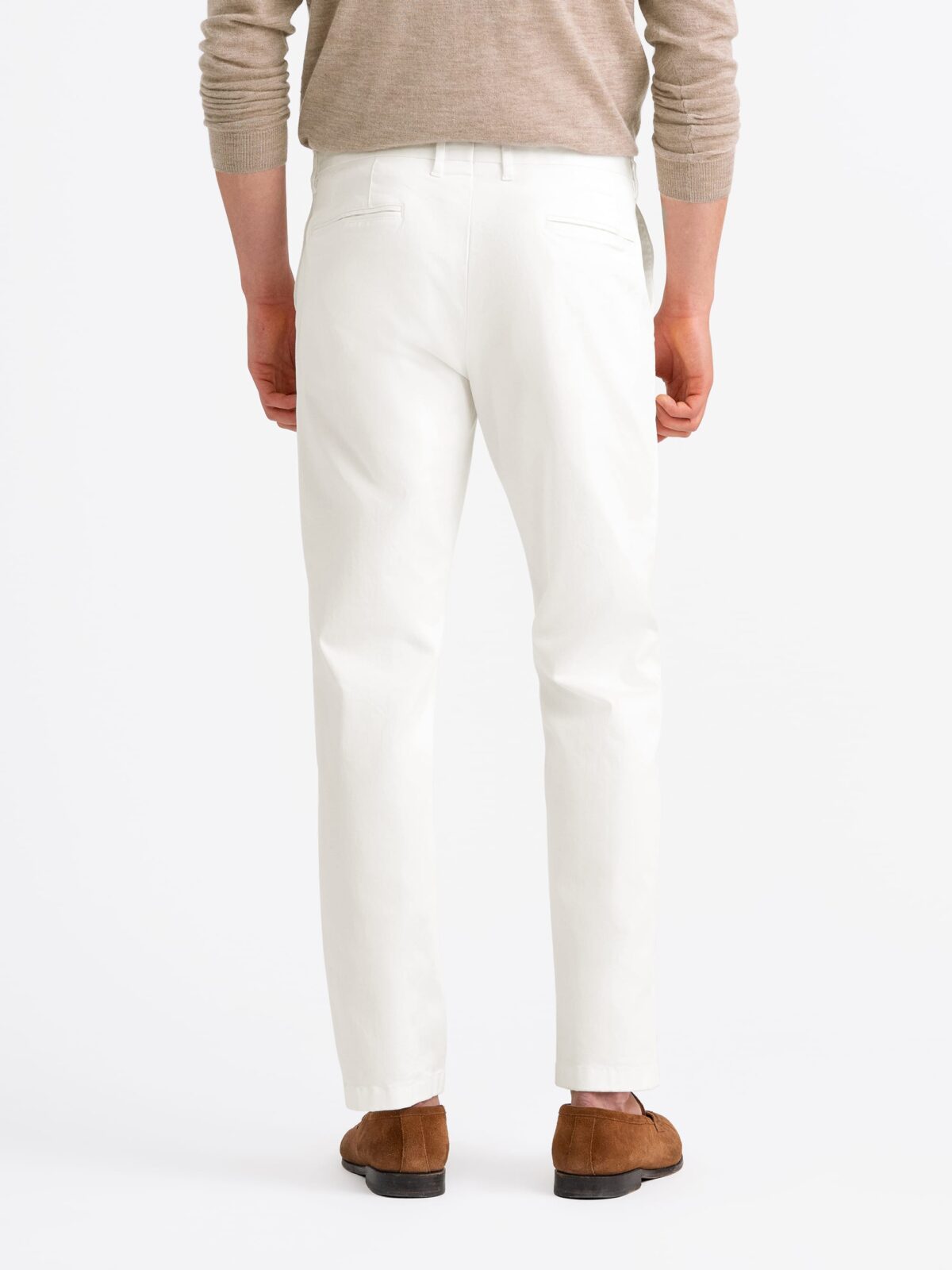 Di Sondrio Off White Stretch Cotton Chino - Custom Fit Pants