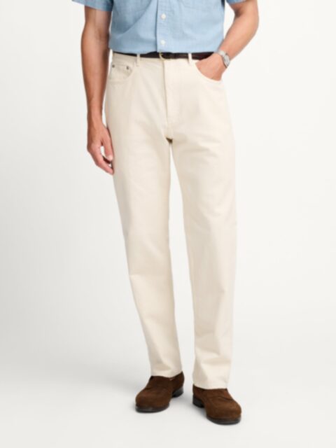 Dean Stretch Slim Jean in White Japanese Denim - Custom Fit Pants