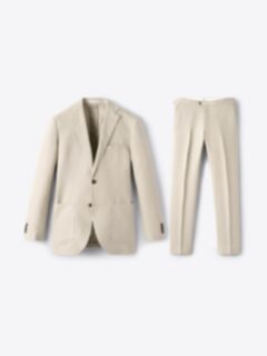 Shop Beige Irish Linen Bedford Suit