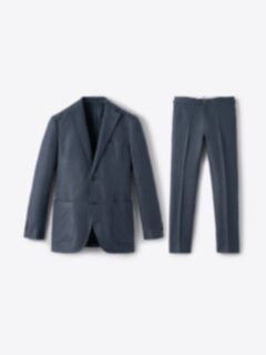 Shop Navy Glen Plaid Irish Linen Bedford Suit