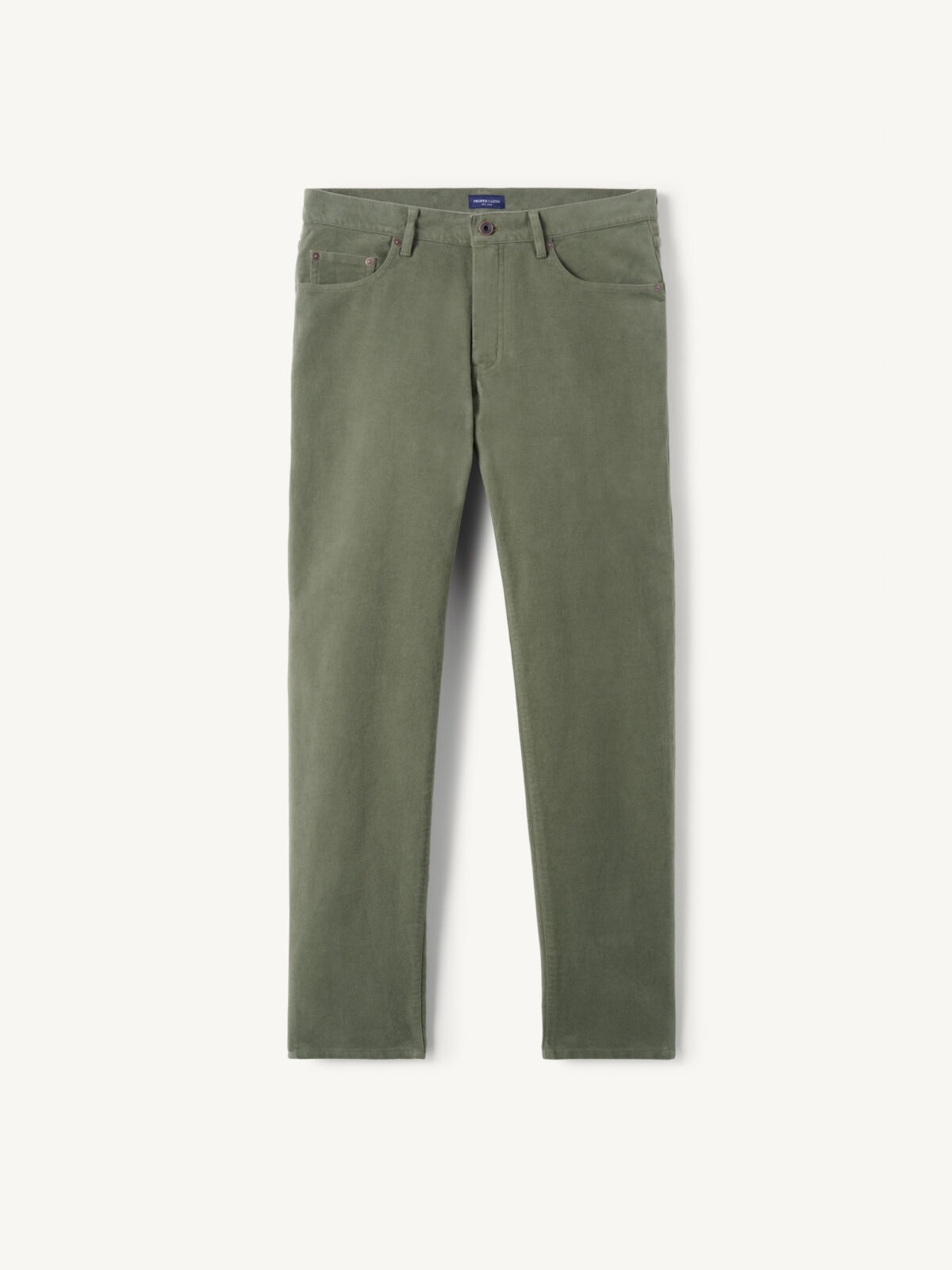 Biella Olive Stretch Moleskin 5-Pocket - Custom Fit Pants