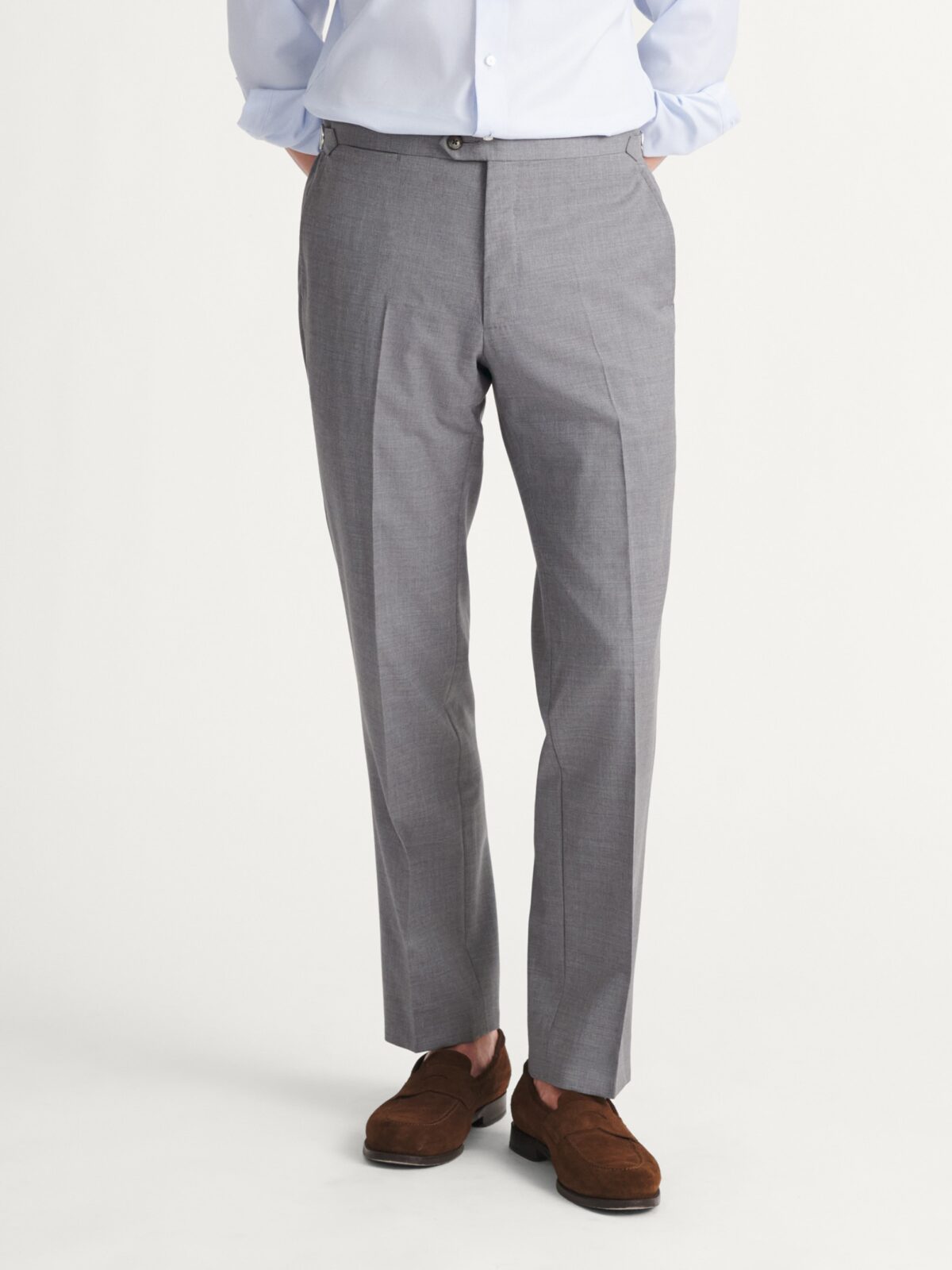 Loro Piana Light Grey Zelander® Dream Tropical Wool Dress Pant