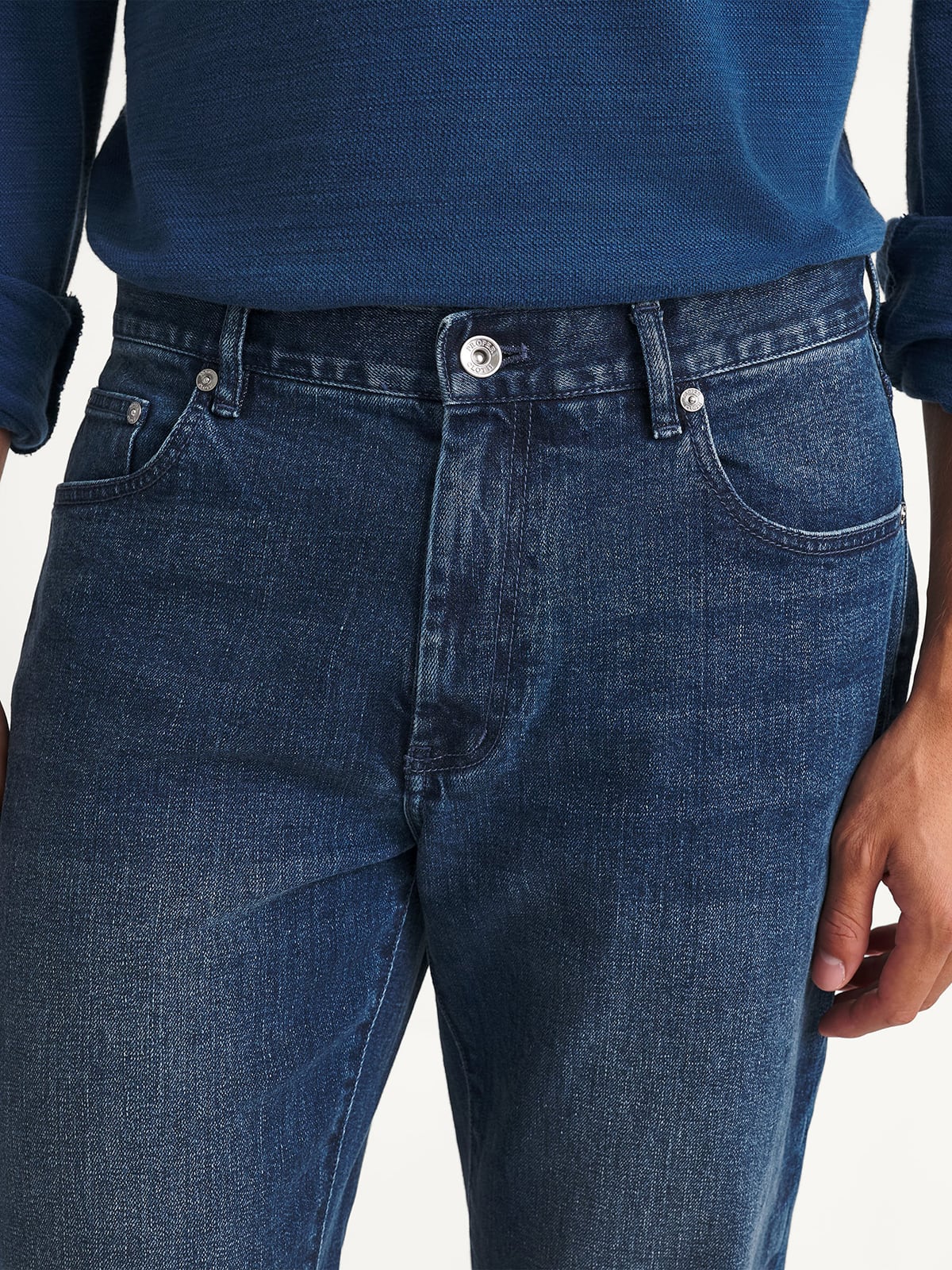 Japanese 12oz Medium Wash Stretch Tonal Stitch Denim Jeans 