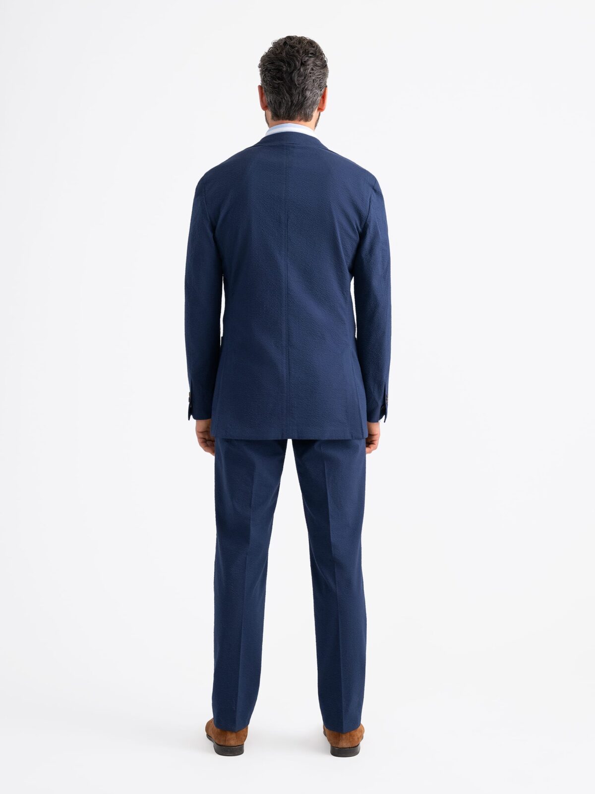 Navy Stretch Seersucker Waverly Suit - Custom Fit Tailored Clothing