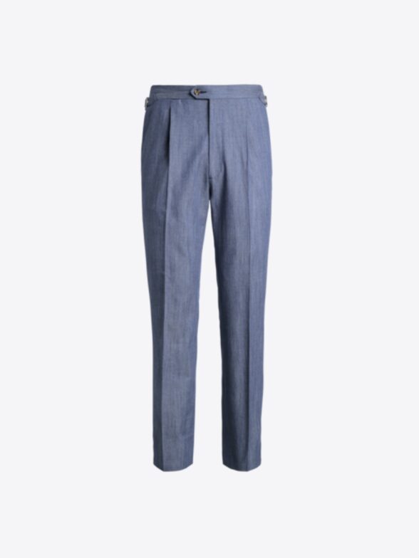 Thumb Photo of Slate Slub Cotton and Wool Dress Pant