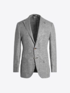 Shop Bedford Grey Cotton and Linen Glen Plaid Jacket