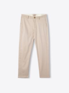 Shop Bergamo Beige Stretch Cotton and Linen Chino