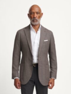 Reda Taupe Hopsack Bedford Jacket - Custom Fit Tailored Clothing