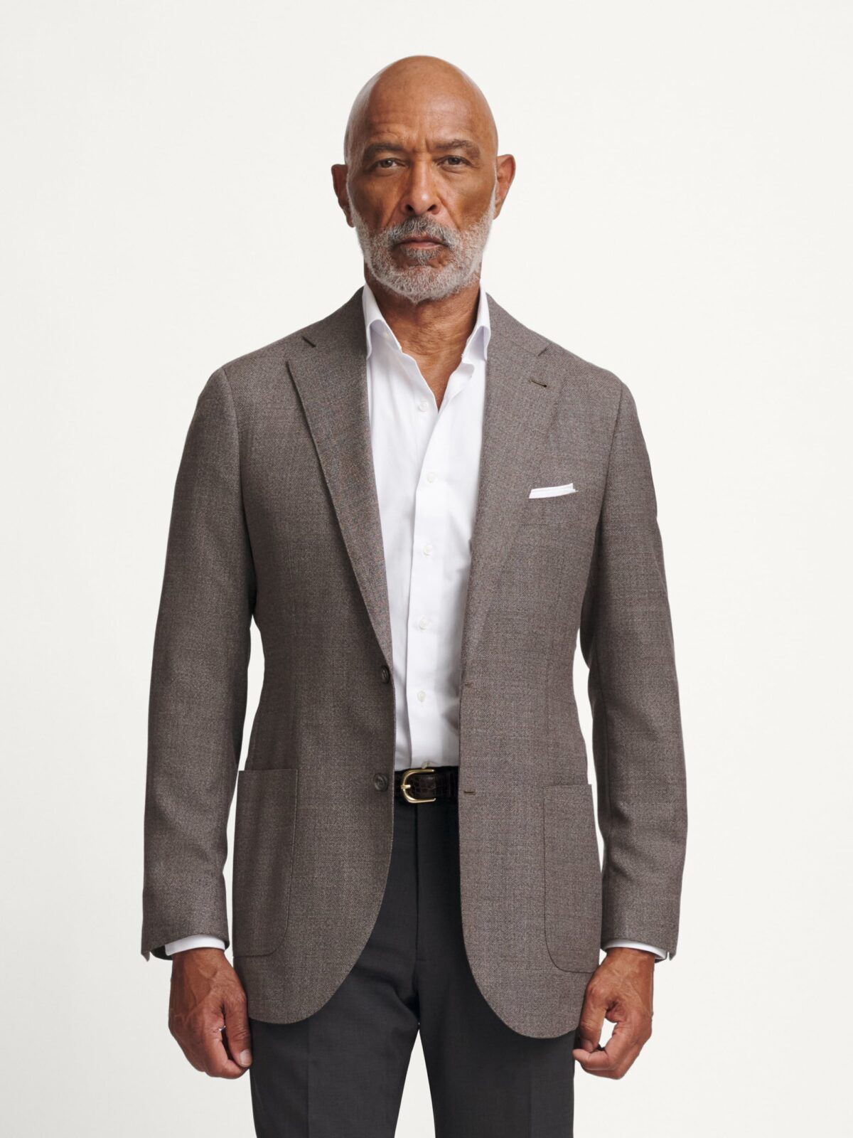 Reda Taupe Hopsack Bedford Jacket - Custom Fit Tailored Clothing