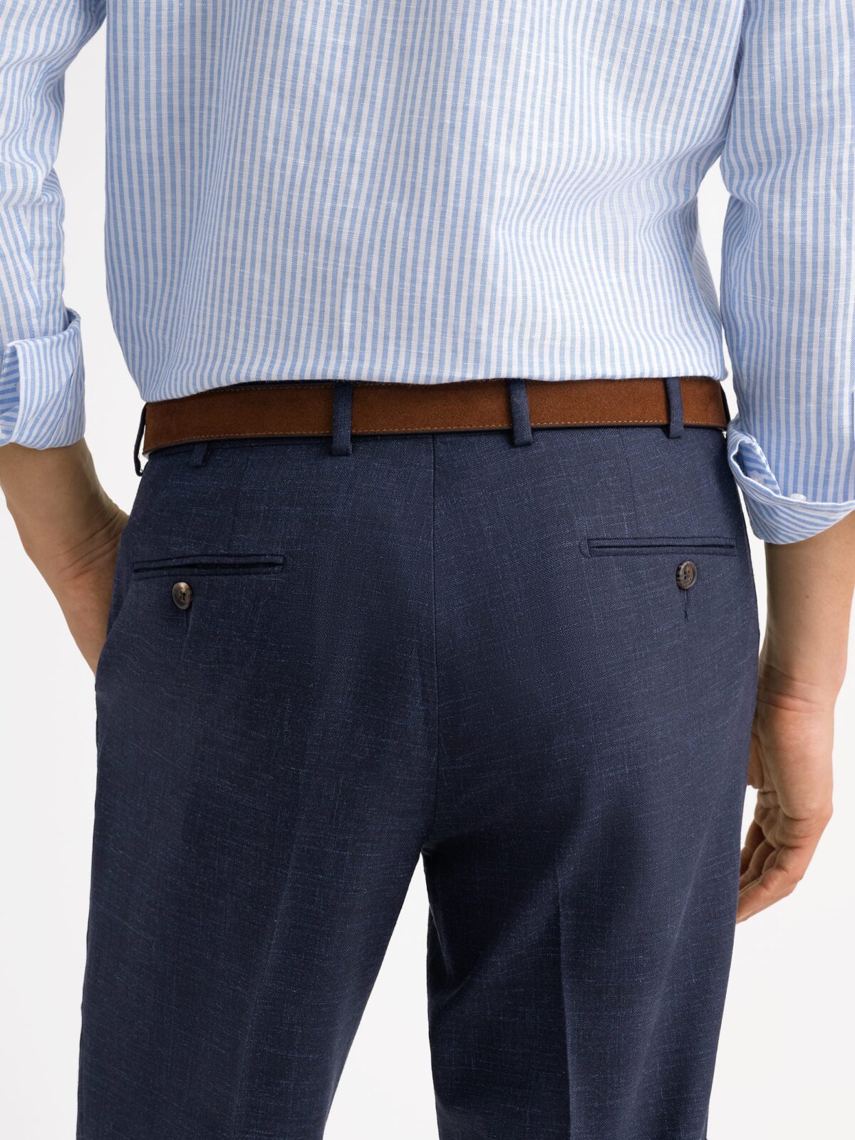 Navy Wool and Linen Stretch Dress Pant - Custom Fit Tailored Clothing Navy Wool and Linen Stretch Dress Pant - Custom Fit Tailored Clothing