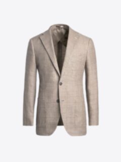 Shop Bedford Light Brown Linen and Wool Glen Plaid Jacket