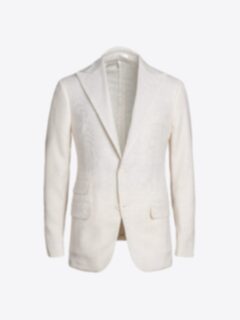 Shop Peak Lapel Drago Cream Wool Silk Dinner Jacket