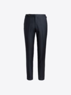 Shop Dark Navy Plain Weave Wool Dress Pant