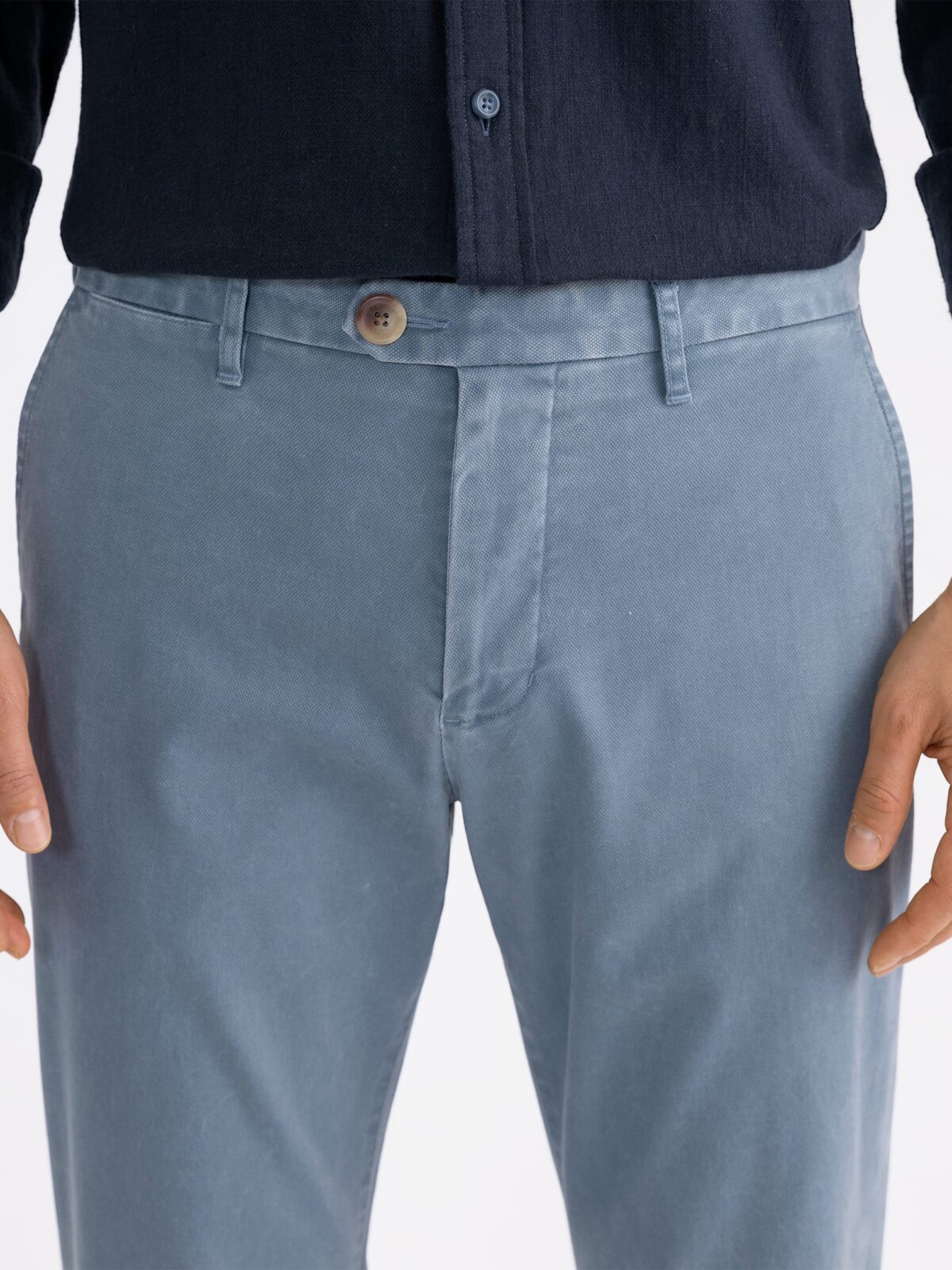 Zip Fly Pale Blue Chino Trousers | Men's Country Clothing | Cordings US