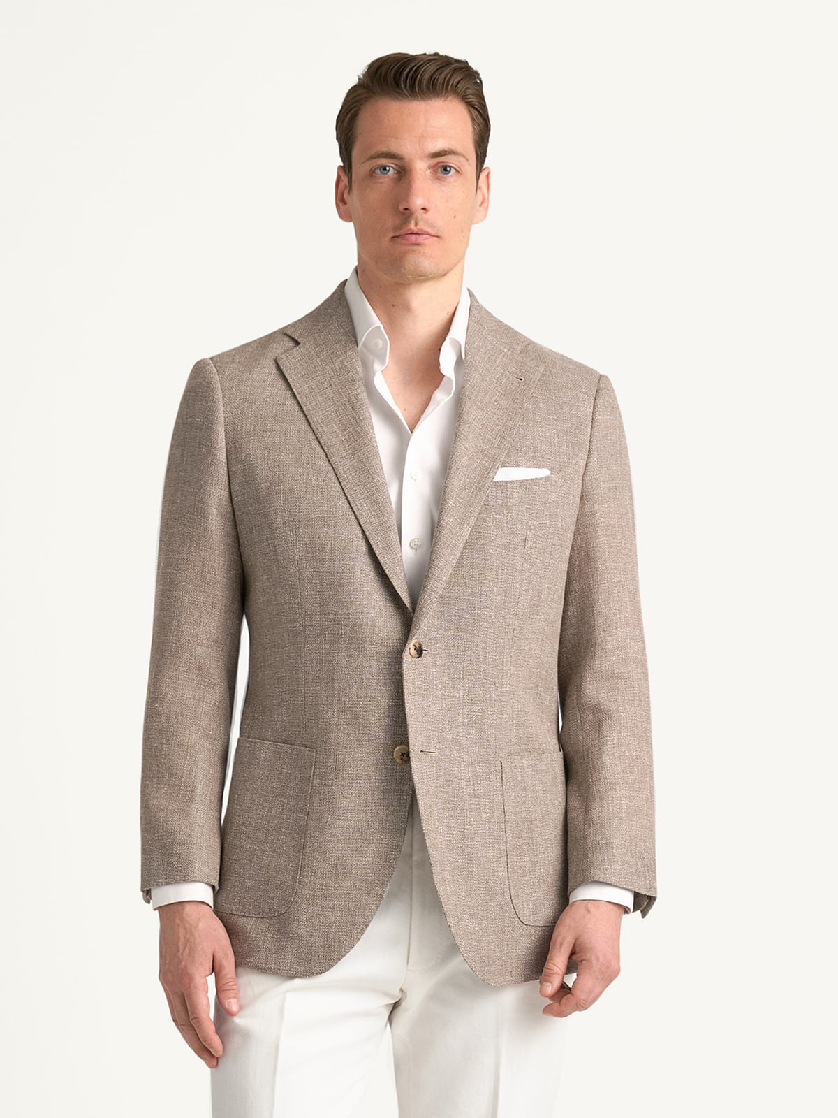 di Fabio Barley Wool and Linen Hopsack Bedford Jacket - Custom Fit