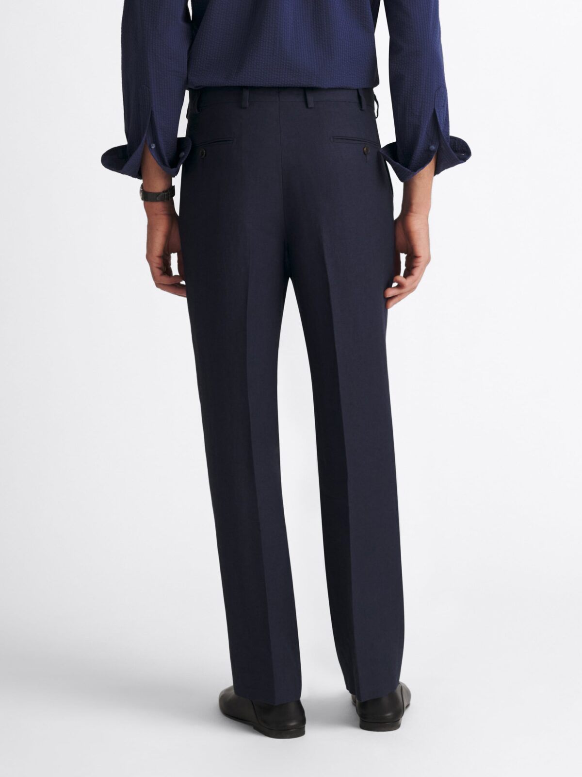 blue wide leg dress pants Women's 32