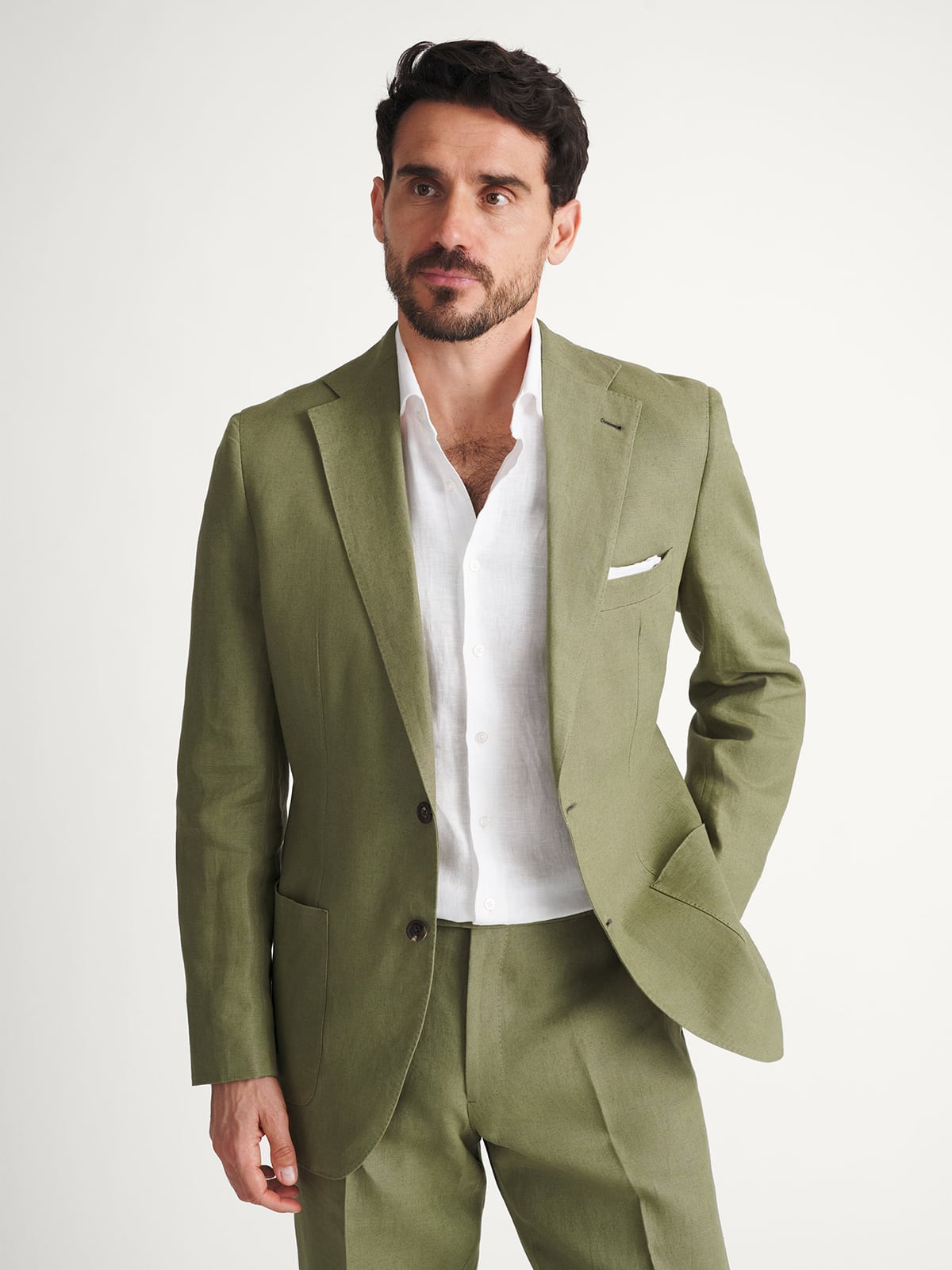 Spence Bryson Sage Heavy Irish Linen Bedford Suit - Custom Fit
