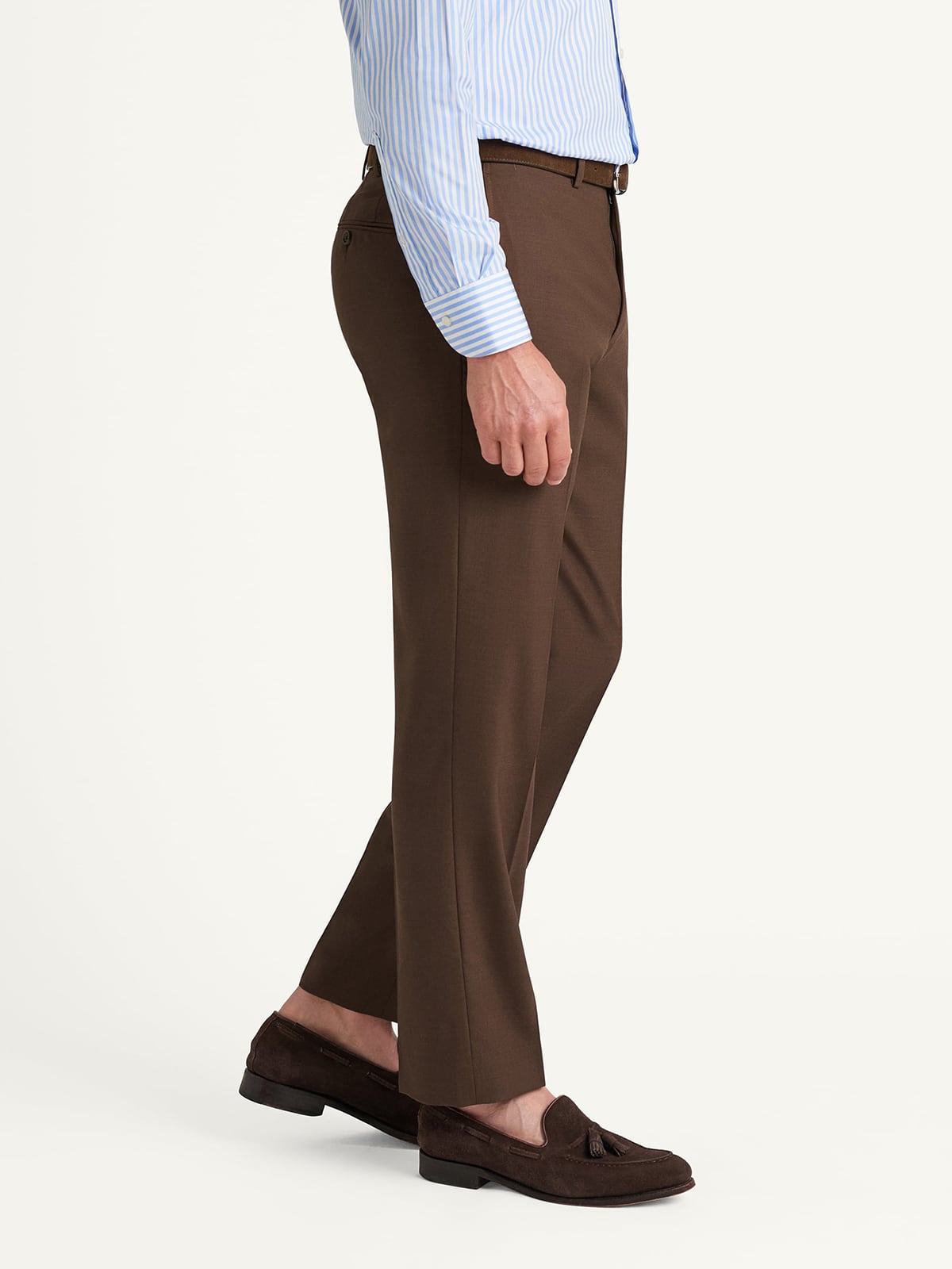 パンツ Rich I 25SS 3 TUCK TROUSERS BROWN 50 Drago Tobacco S130s Tropical Wool Dress Pant - Custom Fit Tailored