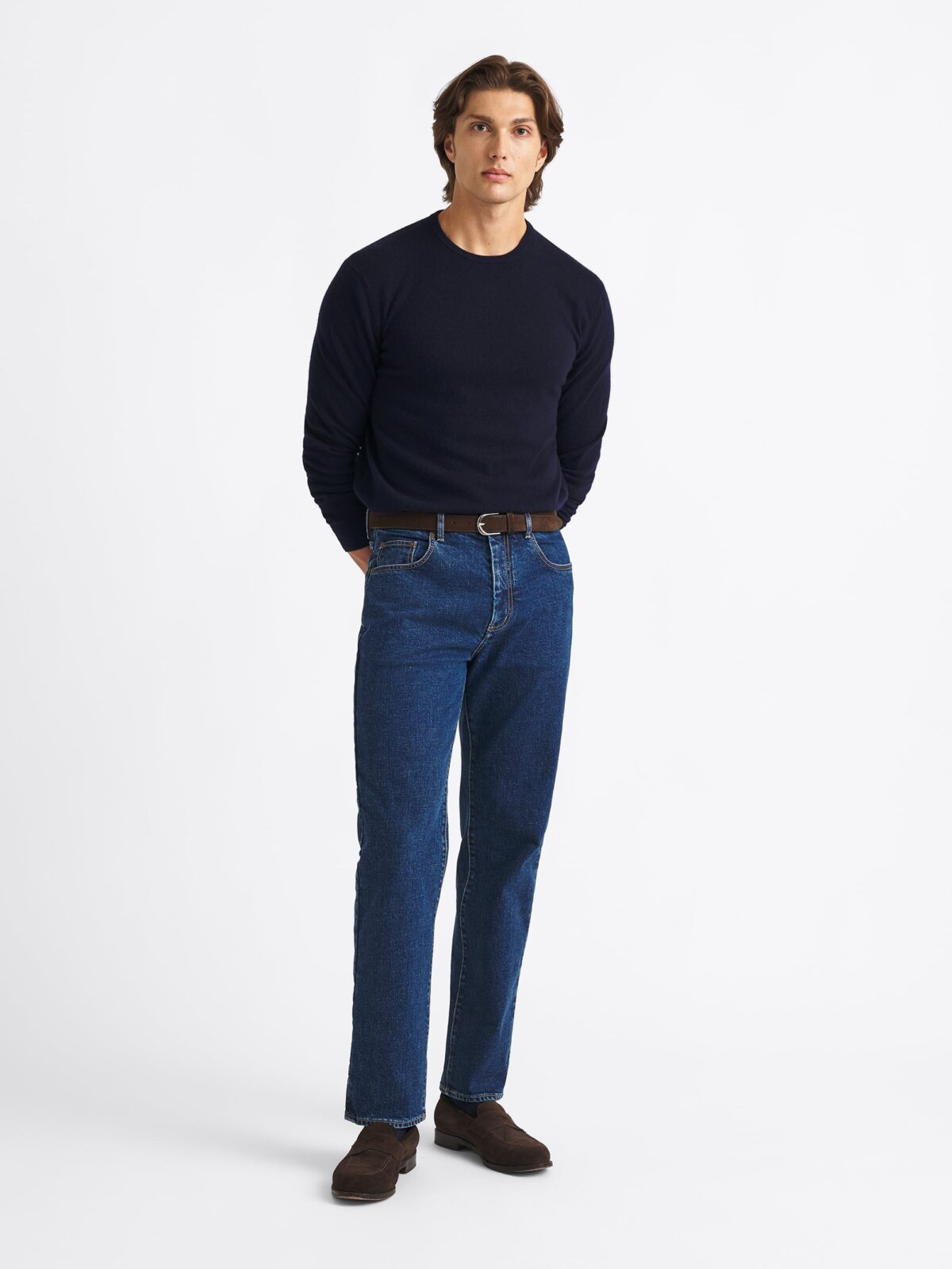 Japanese 14oz Medium Wash Indigo Stretch Jeans - Custom Fit Pants