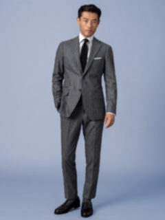 VBC Grey Chalkstripe Wool Flannel Allen Suit - Custom Fit VBC Grey Chalkstripe Wool Flannel Allen Suit - Custom Fit