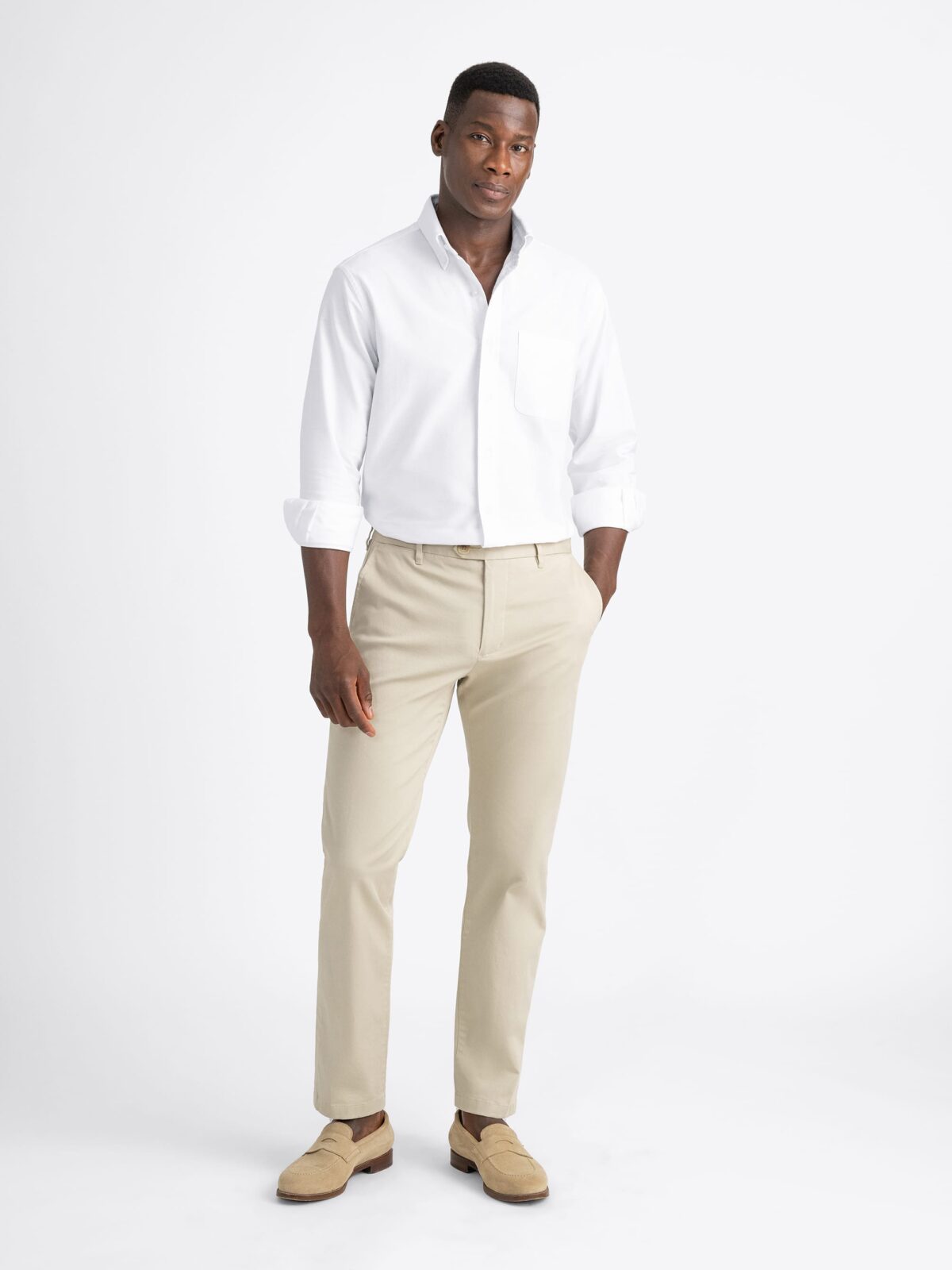 Di Sondrio Beige Stretch Cotton Chino - Custom Fit Pants