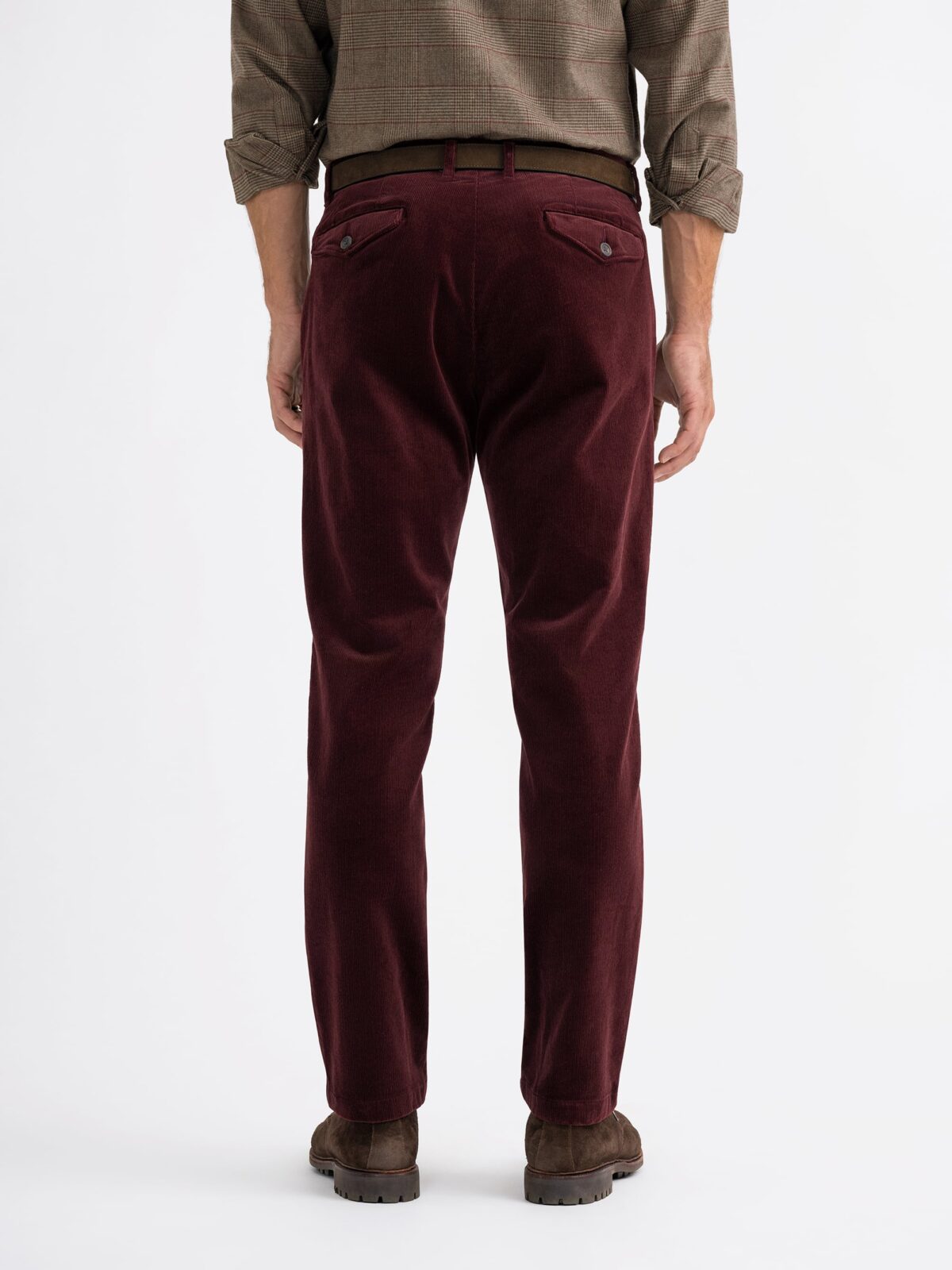 Corduroy Trousers for Women - Autumn Winter Wine Red Middle Aged