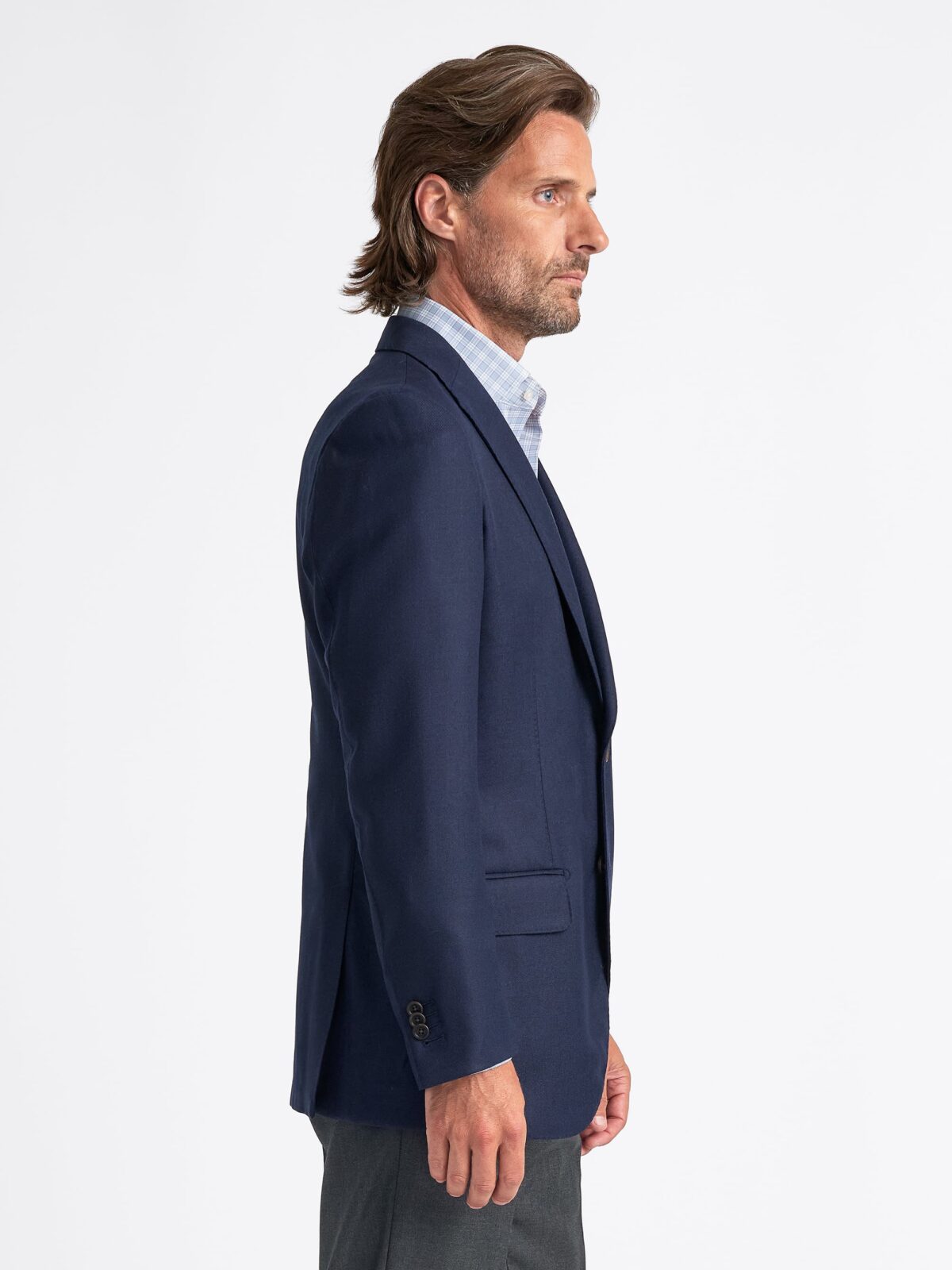 Navy Twill Flannel Thompson Jacket - Custom Fit Tailored Clothing