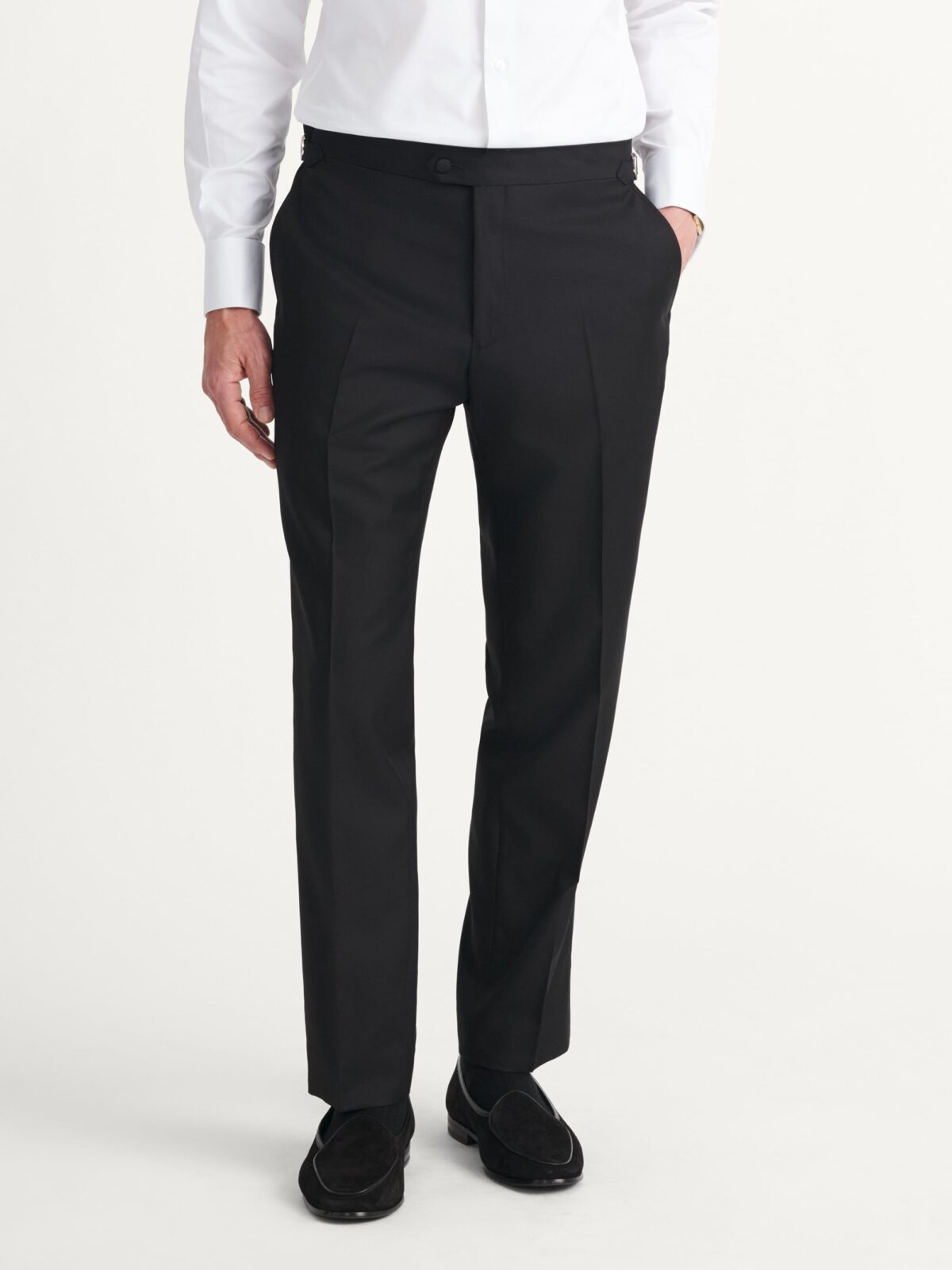 Black Stretch Wool Tuxedo Pant - Custom Fit Tailored Clothing