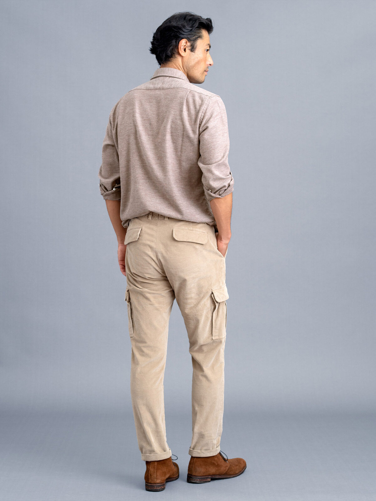 Collins Pull-On Corduroy Trouser in Sand