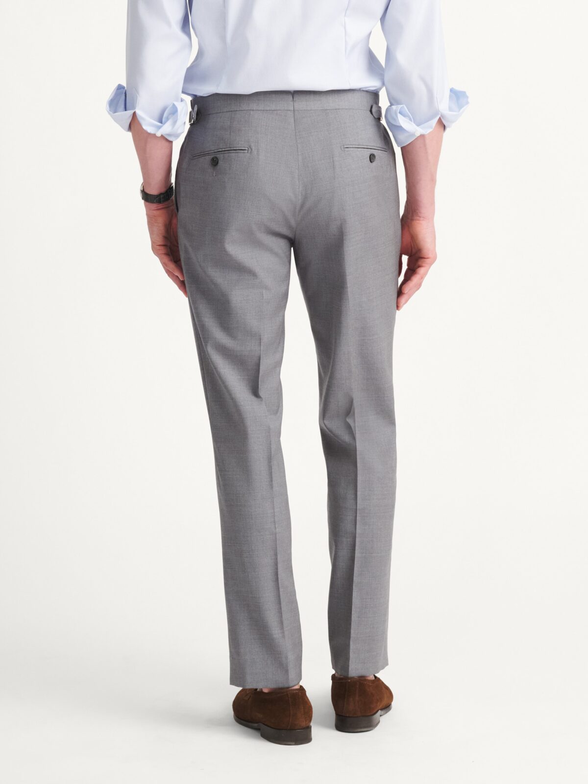 Loro Piana Light Grey Zelander® Dream Tropical Wool Dress Pant