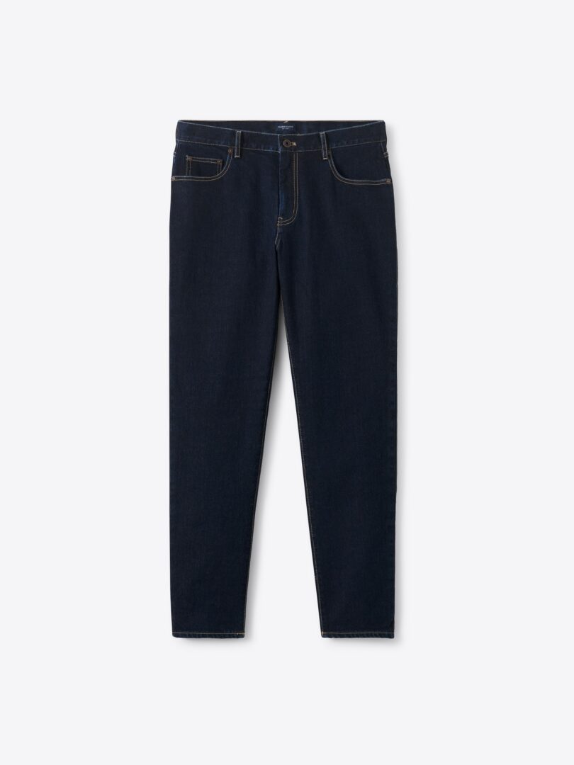 Men’s Japanese 12oz Rinse Wash Indigo Stretch Jeans Thumb