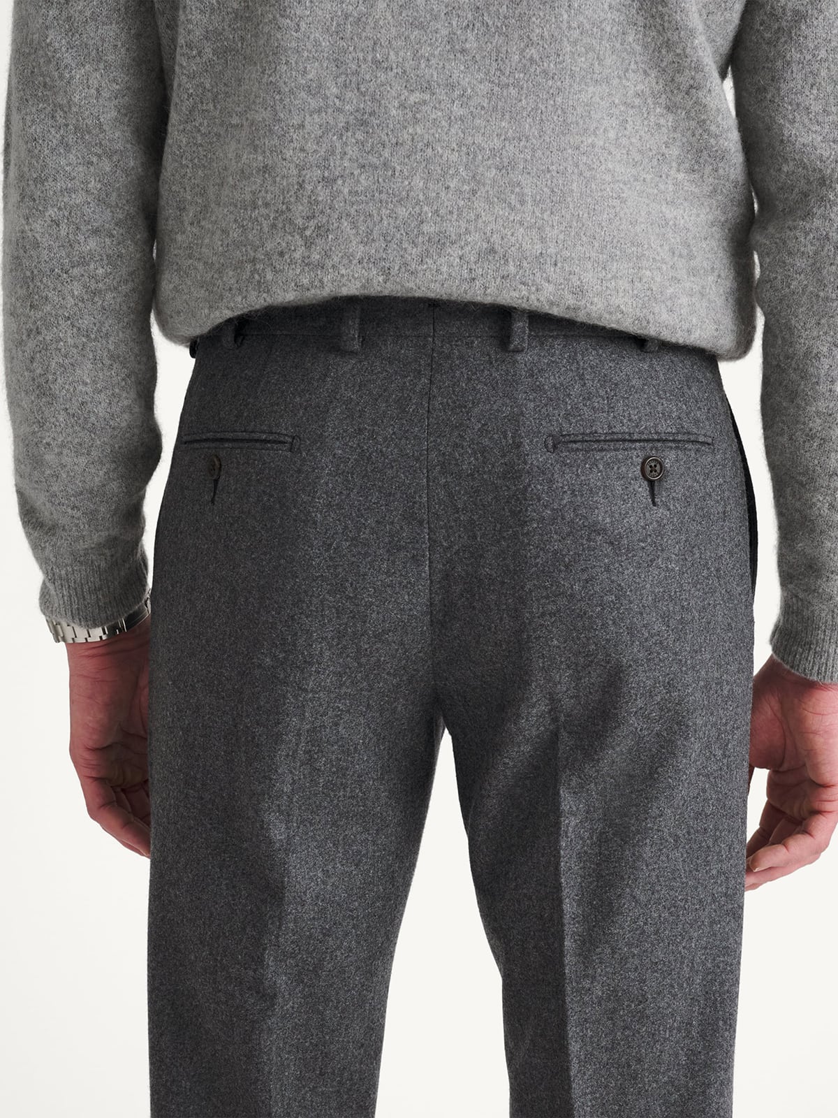VBC Grey Wool Flannel Dress Pant - Custom Fit Tailored Clothing