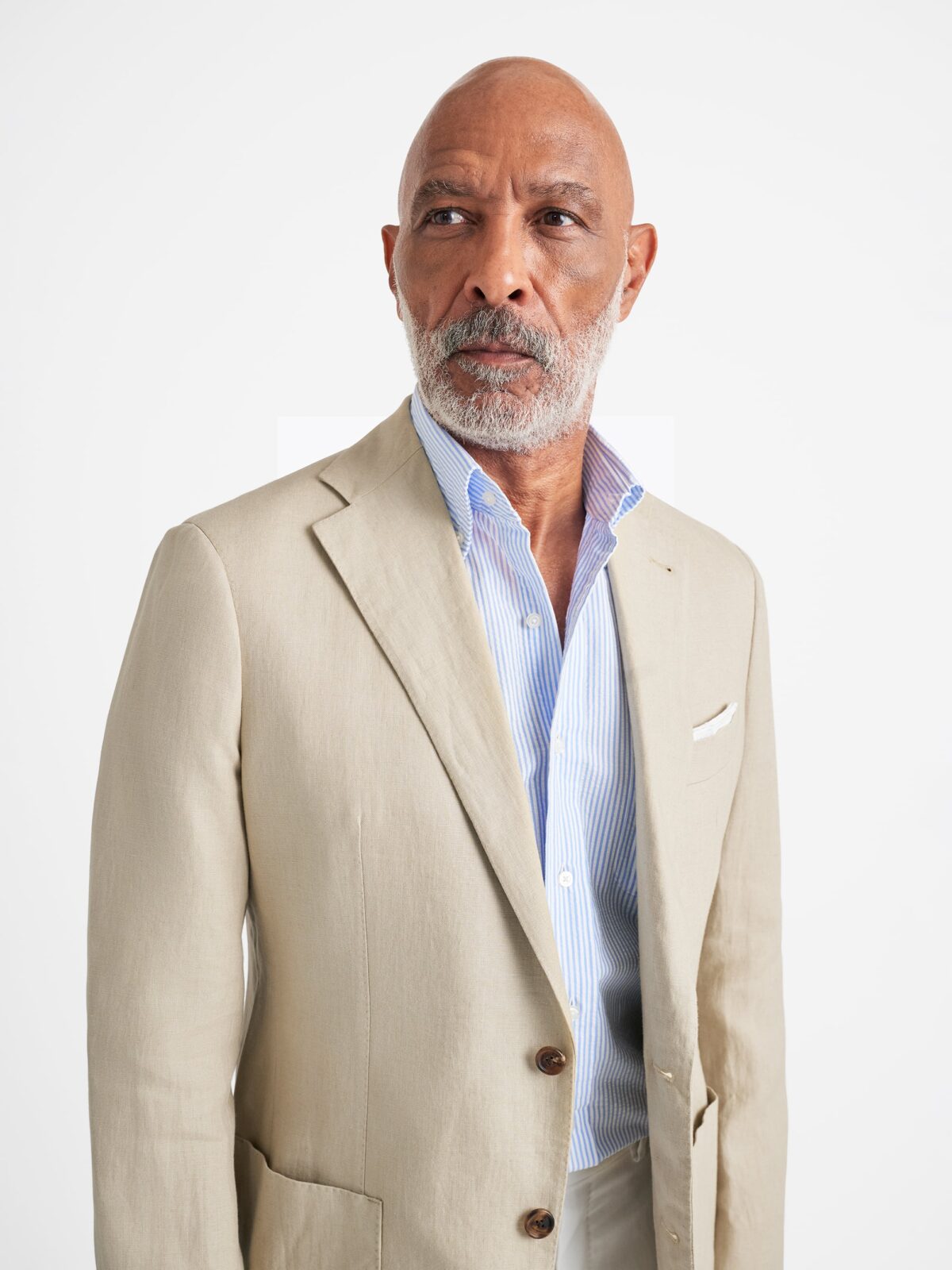 Beige Irish Linen Bedford Jacket - Custom Fit Tailored Clothing