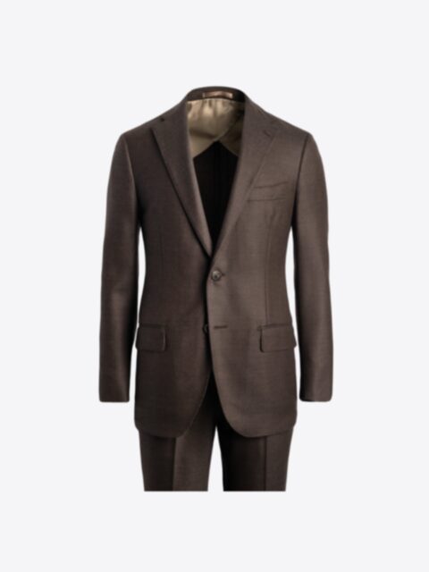 Brown Wool Flannel Bedford Suit - Custom Fit Tailored Clothing
