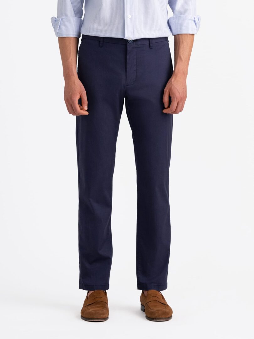 Di Sondrio Faded Navy Lightweight Stretch Twill Thumb Detail