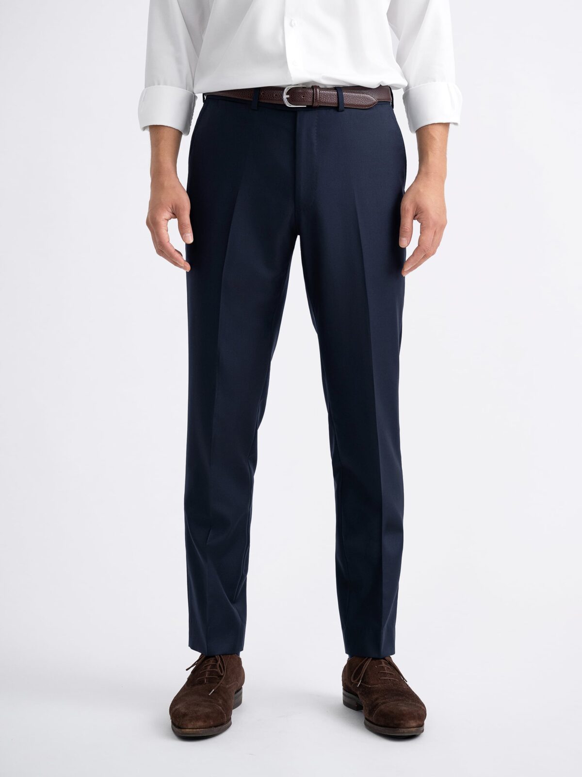 Mens Bright Navy Classic Fit Suit Trousers | Savile Row Co