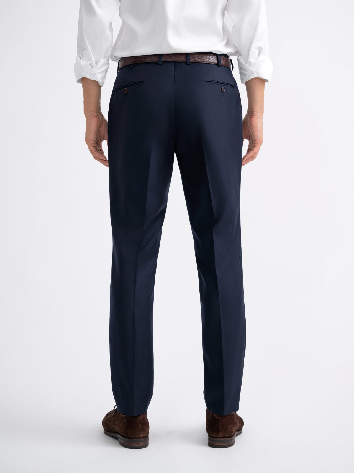 Khaki Woven Double Belt Loop Suit Pants