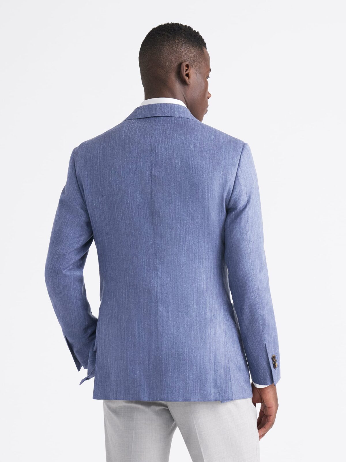 Loro Piana Fabric Slate Herringbone Linen Blend Hudson Jacket - Custom Fit  Tailored Clothing