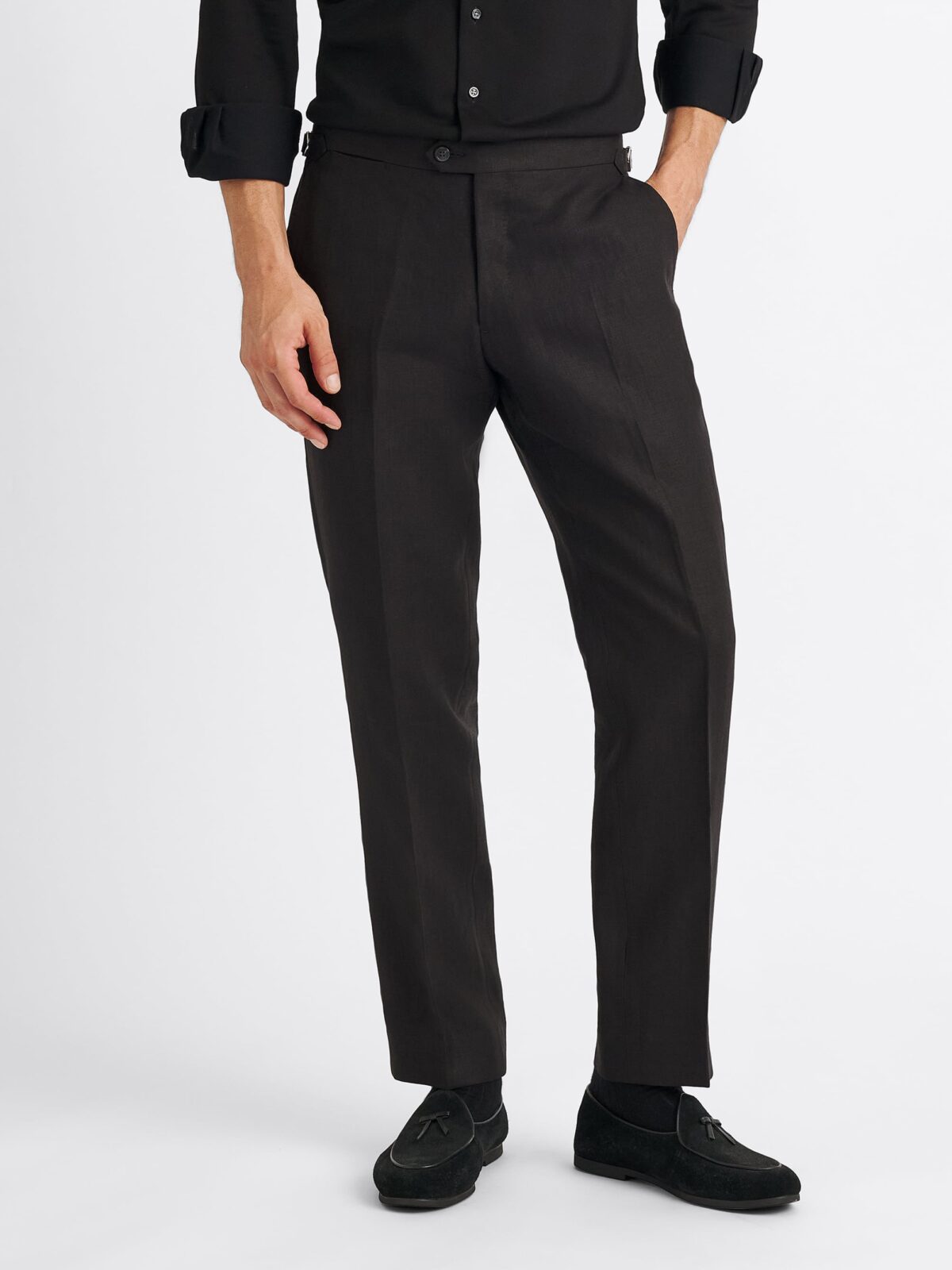 chinese dress ladies Inserch Premium Linen Pant – Black main image 1