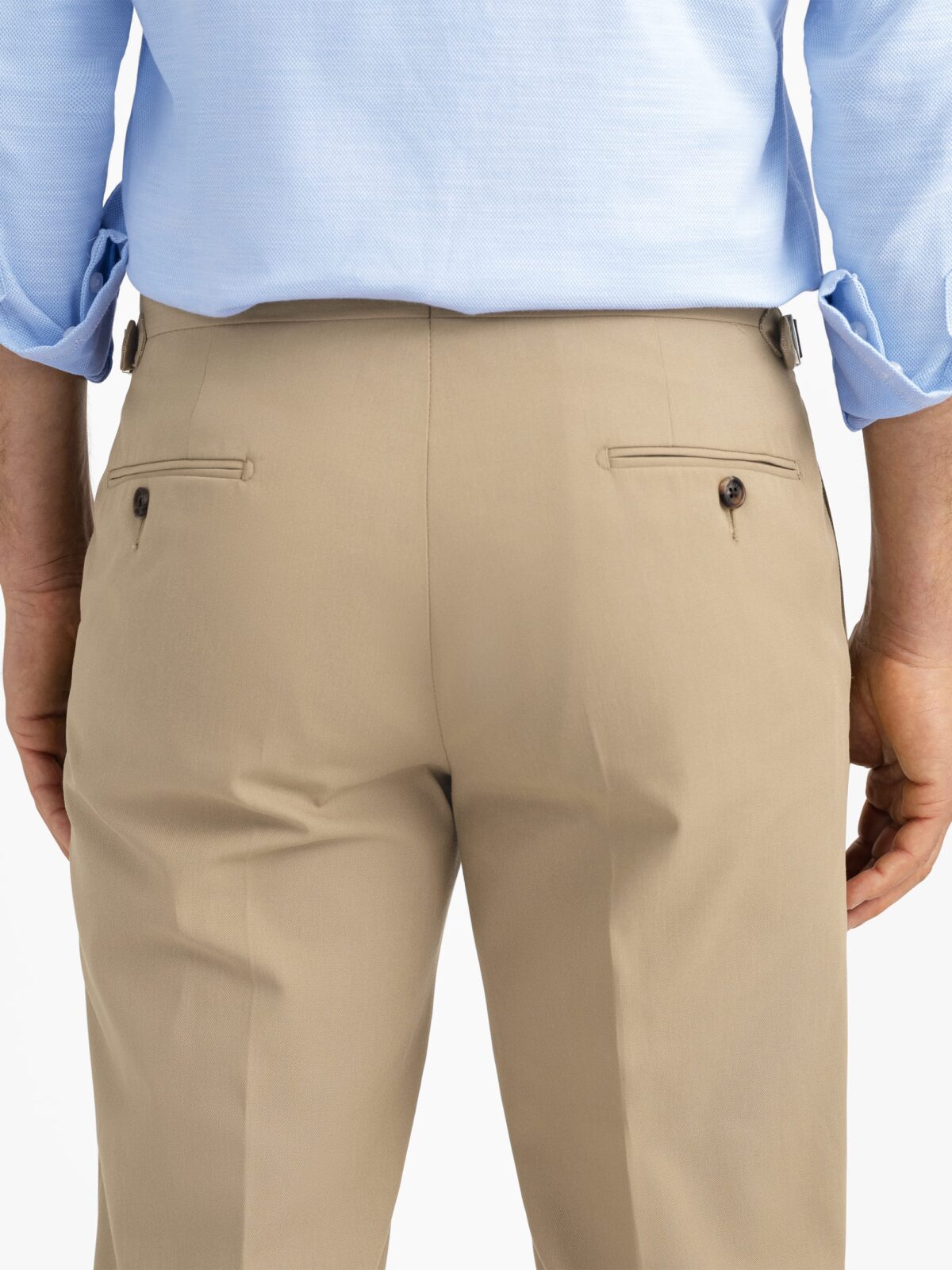 Khaki High Twist Cotton Dress Pant - Custom Fit Tailored Clothing