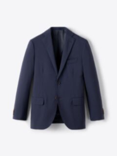 Shop Allen Navy Stretch Wool Plain Weave Suit Jacket