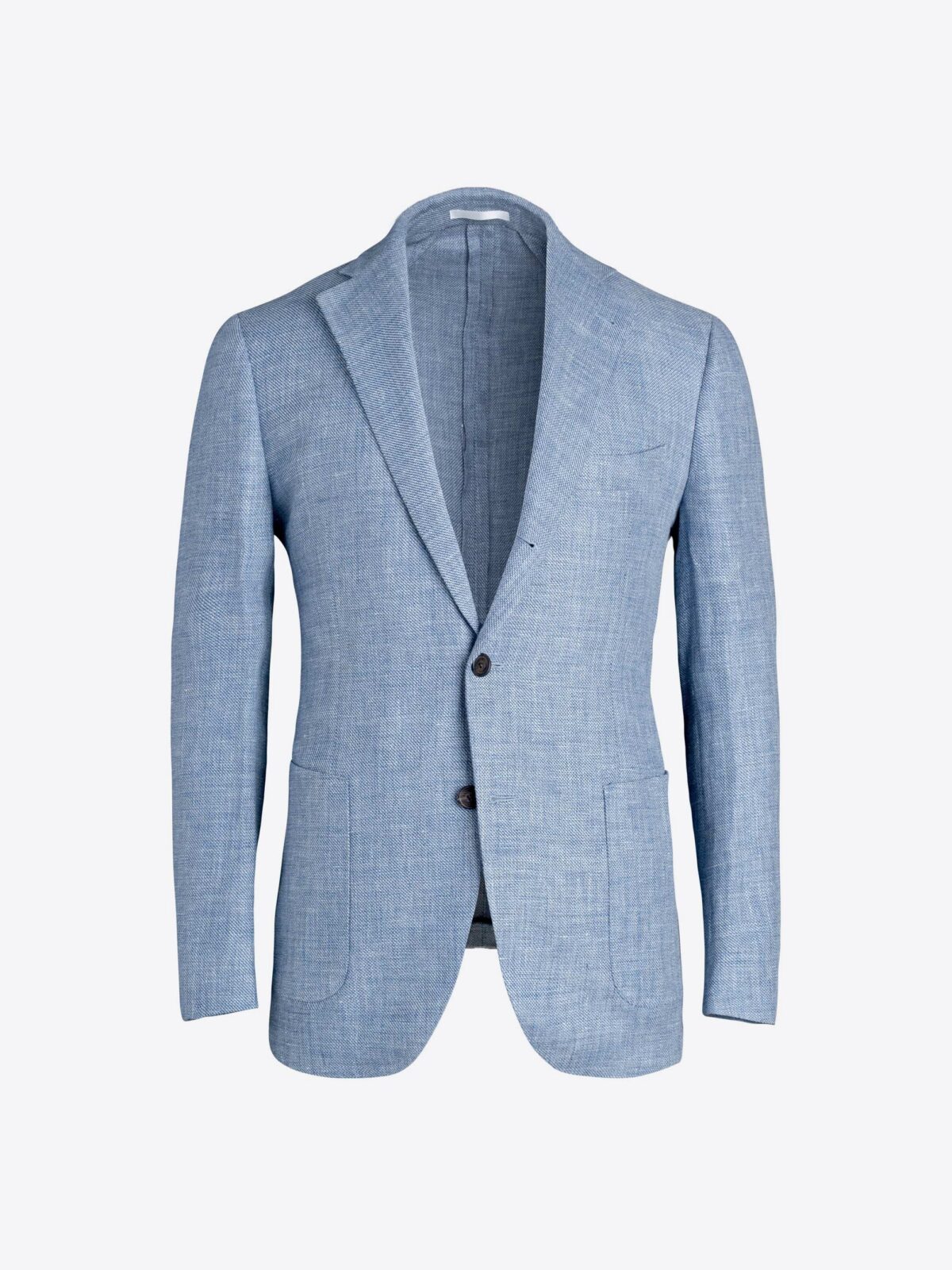Bedford Sky Blue Wool and Linen Hopsack Jacket - Custom Fit