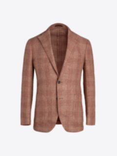 Shop Bedford Sienna Plaid Linen and Wool Hopsack Jacket